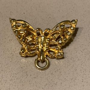 Gold Tone Butterfly Brooch Pin
